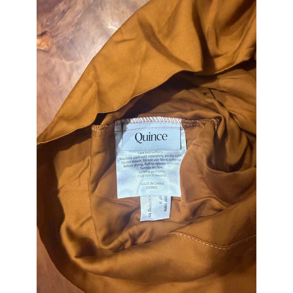 Quince Pillow Case Lot of 2 Viscose Bamboo Terracotta Orange King 20 x 40 B4-13 - Picture 3 of 7